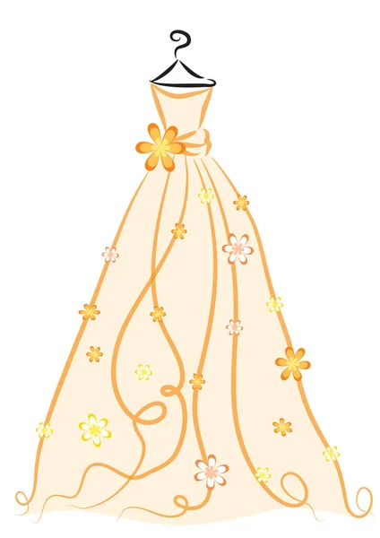 Illustration Vectorielle Une Belle Robe Mariée — Image vectorielle