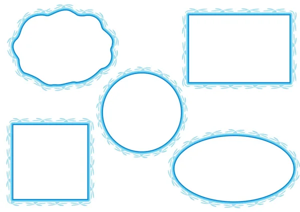 Conjunto Marcos Vectoriales Con Elementos Dibujados Mano Acuarela — Archivo Imágenes Vectoriales