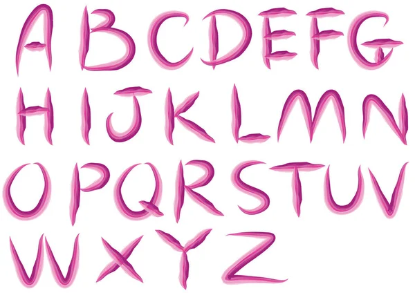 beyaz arkaplanda izole edilmiş çizgi film dekoratif alfabesi, vektör illüstrasyonu