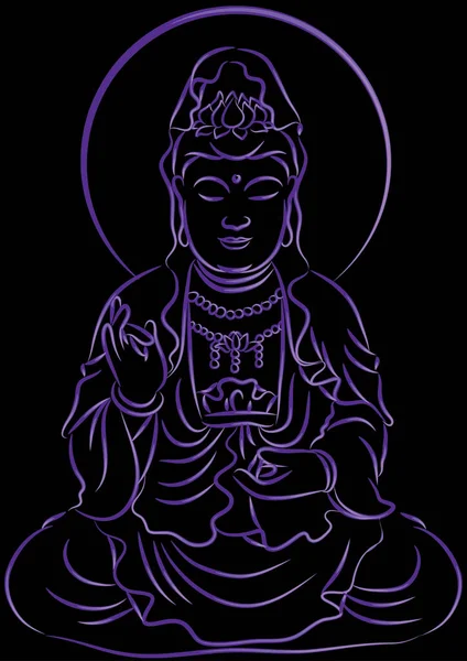 Illustrazione Vettoriale Fumetto Buddha — Vettoriale Stock