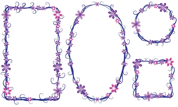 Beyaz arkaplanda izole edilmiş boş alanı olan güzel dekoratif çerçeveler, vektör illüstrasyonu 