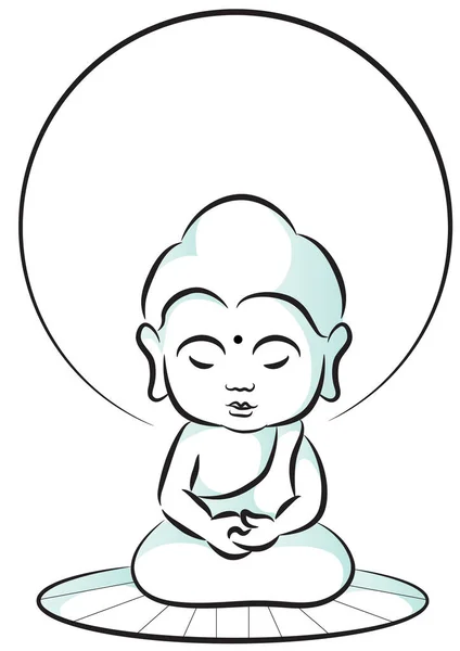 Vector Ilustración Budda Meditando — Archivo Imágenes Vectoriales