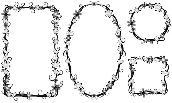 Beyaz arkaplanda izole edilmiş boş alanı olan güzel dekoratif çerçeveler, vektör illüstrasyonu 