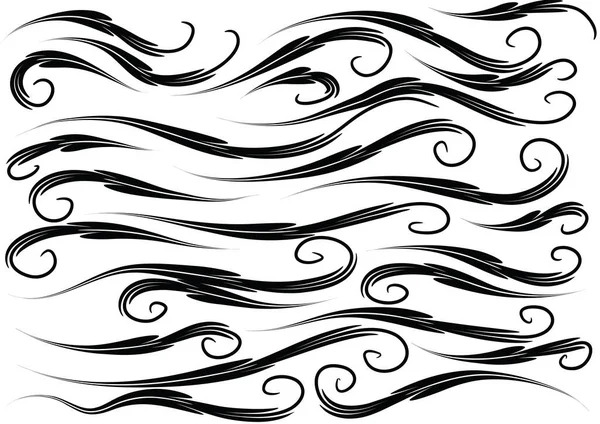 Siyah ve beyaz çiçek elementlerinin vektör kümesi