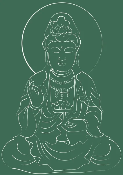 Vektor Illusztrációja Kézzel Rajzolt Buddha — Stock Vector