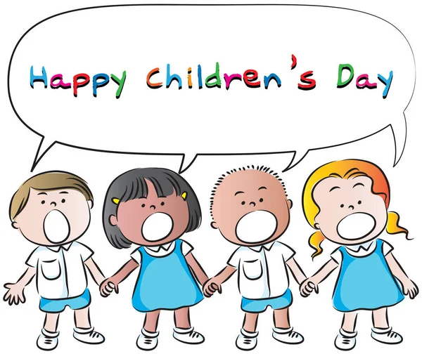 Geniş bir çocuk grubuyla çocuk çizimi.