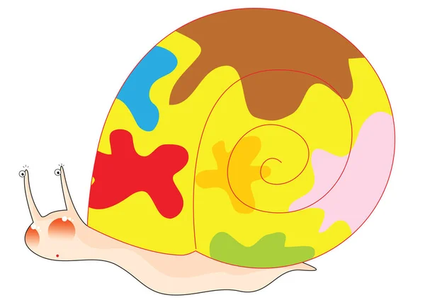 一个可爱蜗牛的例子 — 图库矢量图片