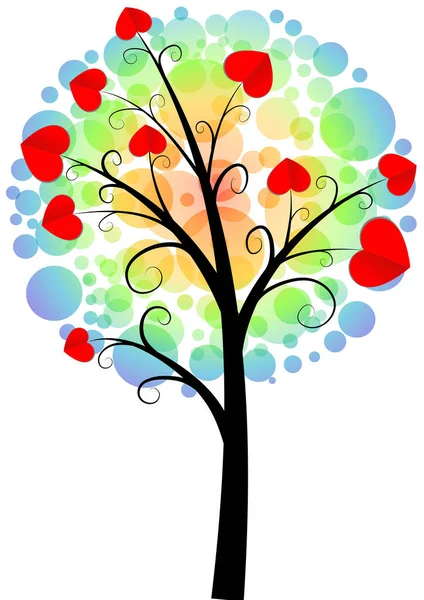 Illustrazione Vettoriale Albero Con Cuore — Vettoriale Stock