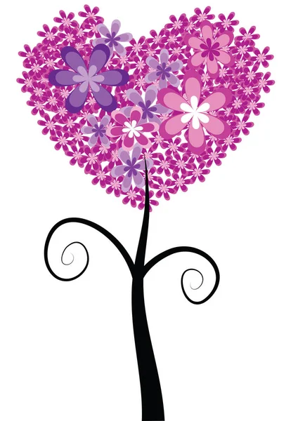 Çiçekli bir ağacın vektör çizimi