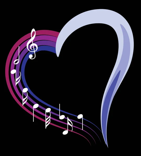 Illustration Vectorielle Une Note Musicale Cœur — Image vectorielle