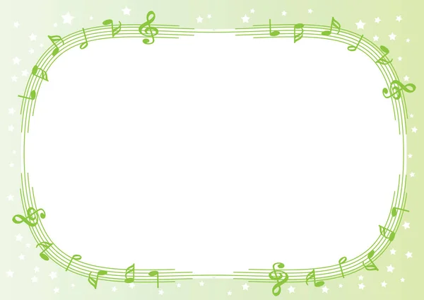 Fondo Verde Con Notas Musicales — Archivo Imágenes Vectoriales