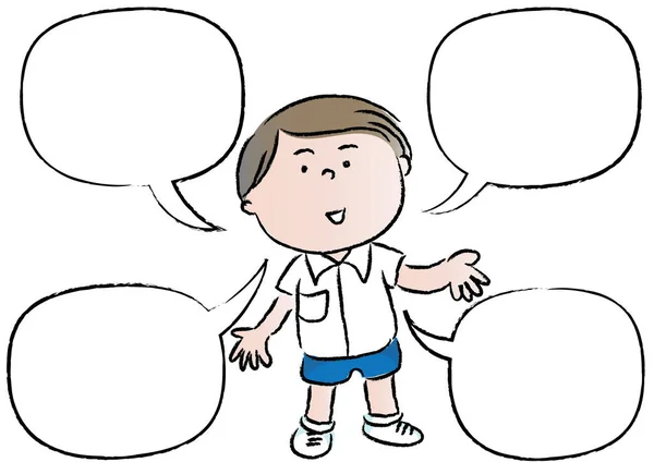 Konuşma Balonu Olan Bir Adamının Karikatür Çizimi — Stok Vektör