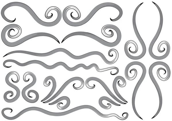 Siyah ve beyaz vektör tasarım elementleri kümesi