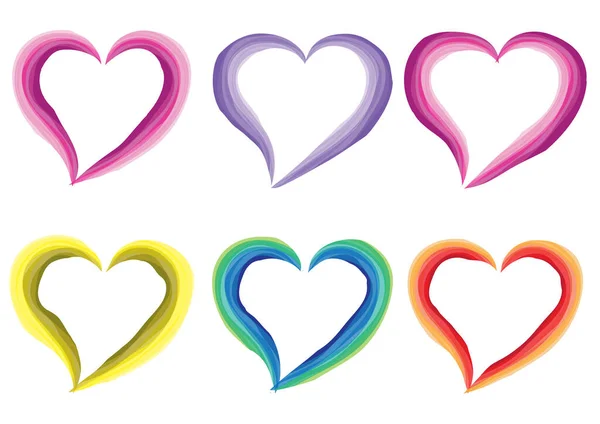 Set Vector Hearts — Stock Vector