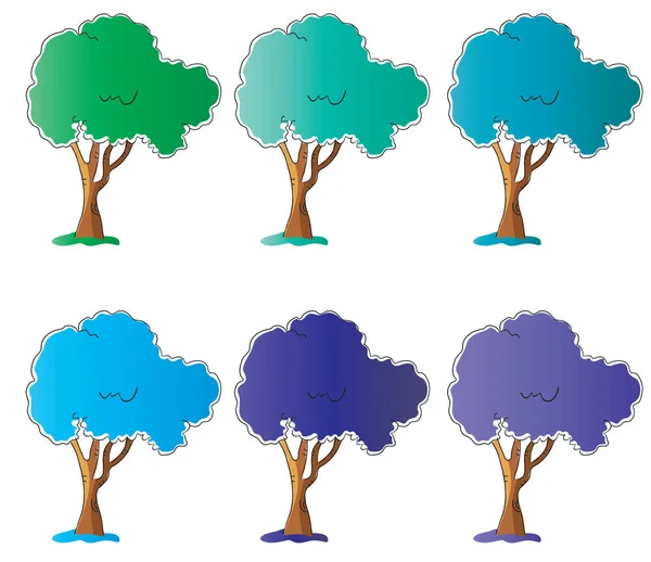 Zbiór Drzew Wektorowych — Wektor stockowy