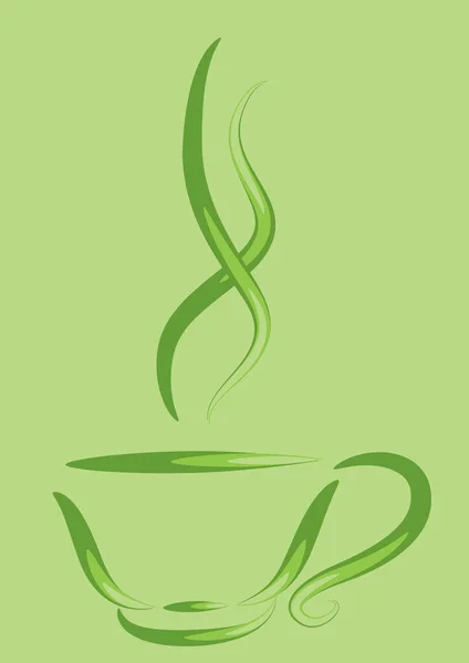 Coffee Cup Icon Green Background — Stock Vector