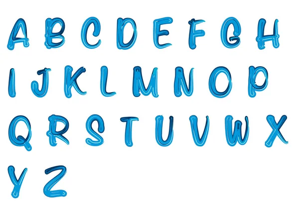 beyaz arkaplanda izole edilmiş çizgi film dekoratif alfabesi, vektör illüstrasyonu