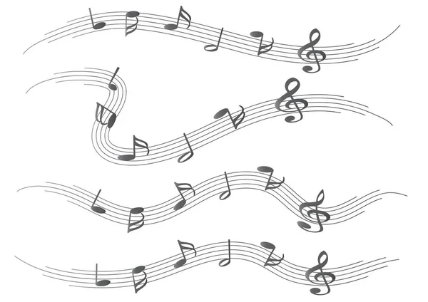 Notas Musicales Vectoriales Sobre Fondo Blanco — Archivo Imágenes Vectoriales