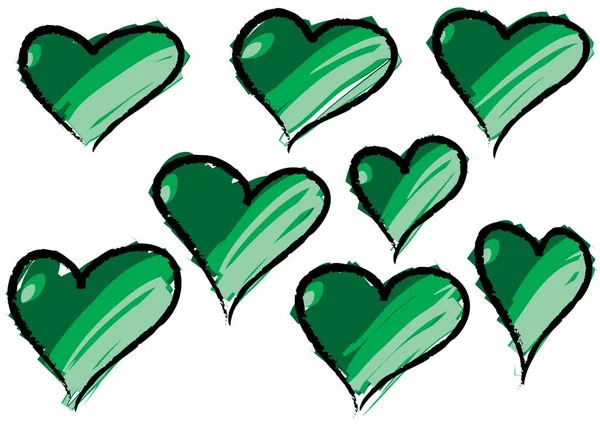 Güzel dekoratif kalp koleksiyonu, aşk konsepti 