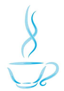 Beyaz arkaplanda kahve fincanı simgesi