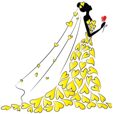 Bir gelinin vektör illüstrasyonu 