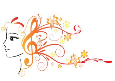 Çiçek çelengi olan güzel bir kız