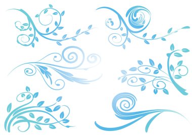 Çiçek elementlerinin vektör kümesi