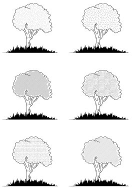 vektör ağaçları kümesi