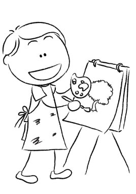 Çocuklar için boyama kitabı. el çizimi.