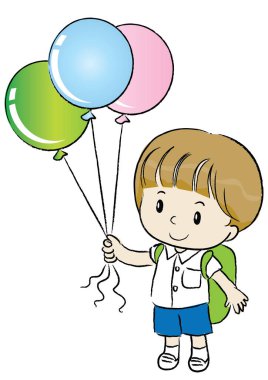 Balonlu küçük çocuk