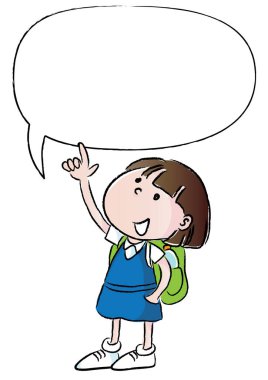 Elinde boş bir pankart tutan küçük bir kızın resmi.