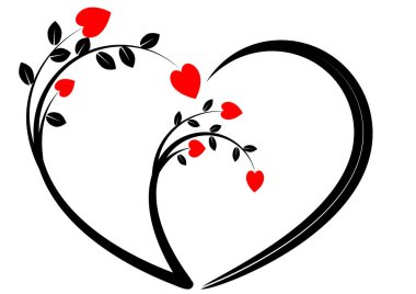 Kalp şeklinde kırmızı kalpler.