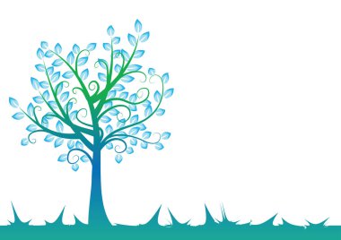 Beyaz arkaplanda izole edilmiş alanda büyüyen ağaç