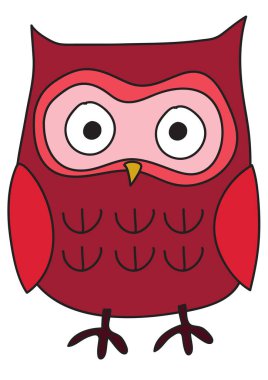 Beyaz arka planda sevimli baykuş