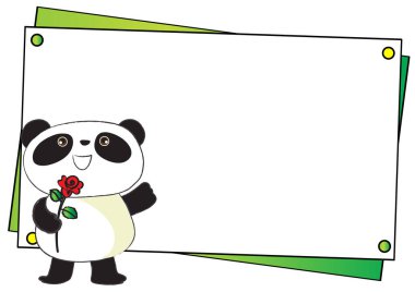 Boş afişi olan şirin bir panda.