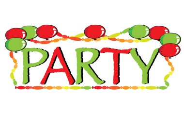 Balonlu ve mesajlı doğum günü posteri