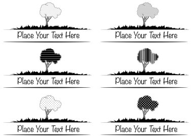 Ağaçların ve bitkilerin vektör çizimleri