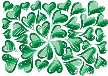 Güzel dekoratif kalp koleksiyonu, aşk konsepti 