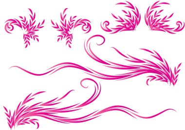 Tasarım için vektör çiçek elementleri kümesi