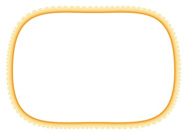 altın çerçeve beyaz arkaplanda izole edildi