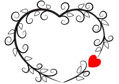 Beyaz arkaplanda bir kalp şeklinin vektör çizimi 