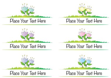 Çiçeklerin vektör çizimleri kümesi