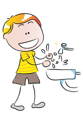 Küçük tatlı bir çocuğun vektör çizimi