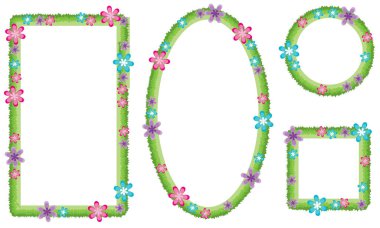 Beyaz arkaplanda izole edilmiş boş alanı olan güzel dekoratif çerçeveler, vektör illüstrasyonu 