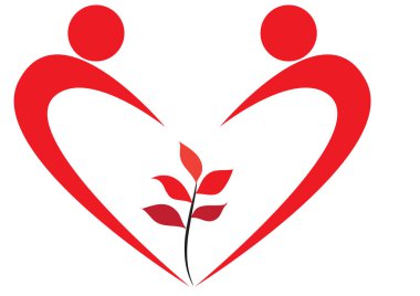 Beyaz arkaplanda bir kalp şeklinin vektör çizimi 