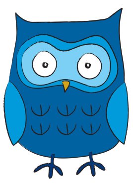 Beyaz arka planda sevimli baykuş