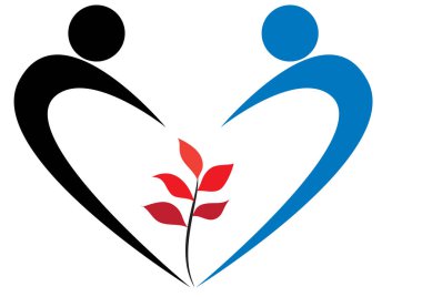 Kalp şeklinde bir çift aşık.