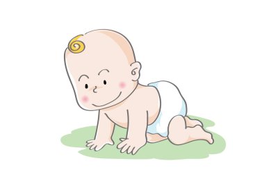 Emzik takmış bebek bezi takmış tatlı bir kız.