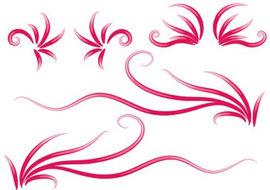 Tasarım için vektör çiçek elementleri kümesi