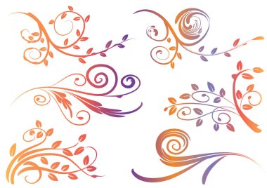 Çiçek elementlerinin vektör kümesi